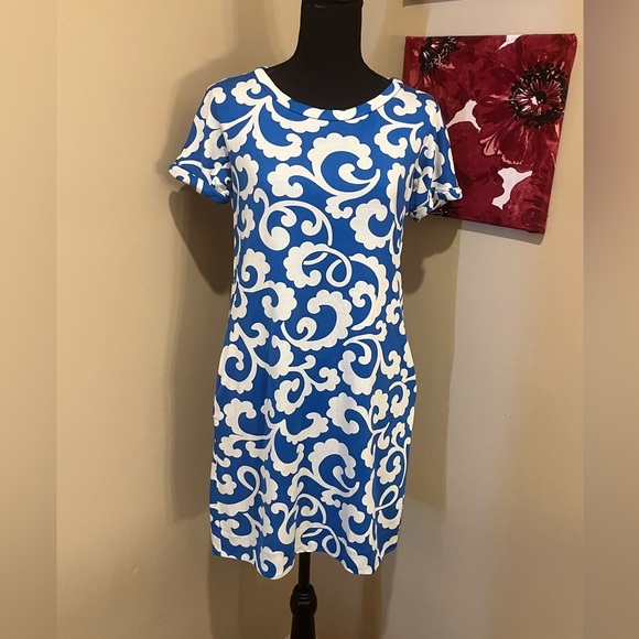 Diane Von Furstenberg DVF 1974 Beth Silk Jersey Spiral Fern Shift Mini Dress, 8 - Picture 2 of 10